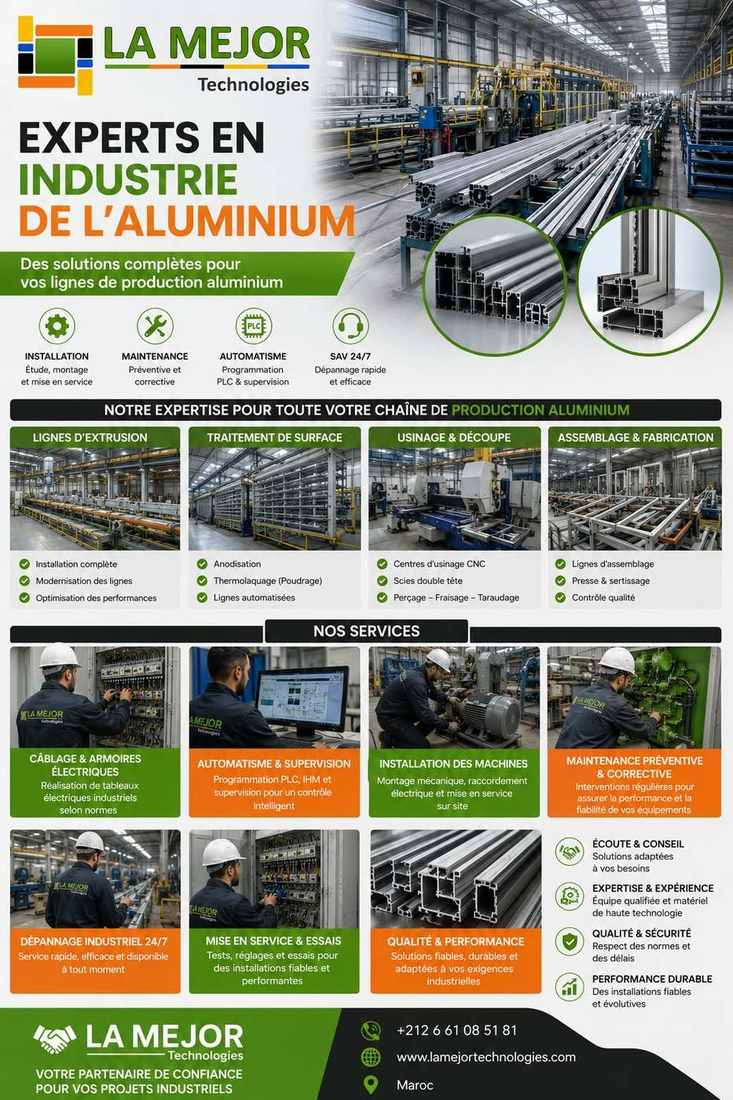 Ligne industrielle d’extrusion aluminium